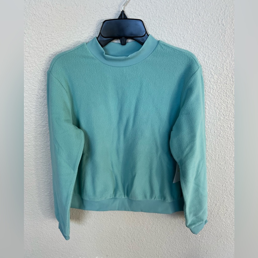 Z by Zella Girls Teal Fleece Mock Neck Sweatshirt Size‎ L 10 12 NWT